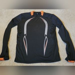 Boys XL Whatlees black & orange Long Sleeve Compression T Shirts Quick Drying To